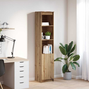 vidaXL Hoge kast 37,5x35x180 cm bewerkt hout artisanaal eikenkleur