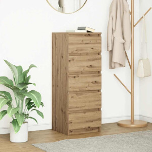 vidaXL Dressoir met lades 37,5x35x99cm spaanplaat artisanaal eikenhout