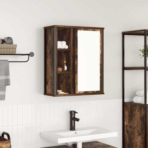 vidaXL Badkamerwandkast met spiegel 50x21x60 cm gerookt eikenkleurig