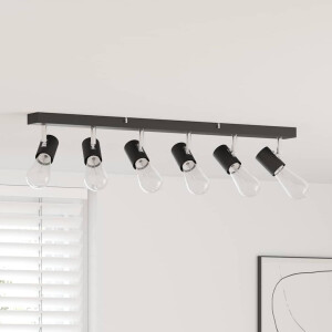 vidaXL Plafondspot met schijnwerpers Zwart 73 x 6,5 x 11,5 cm Metaal