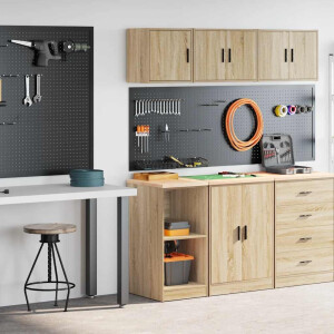 vidaXL Garagekasten 2 st Spaanplaat Sonoma eikenkleurig