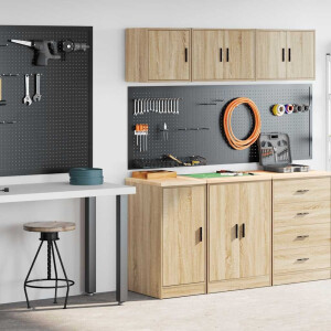 vidaXL Garagekasten 2 st Spaanplaat Sonoma eikenkleurig