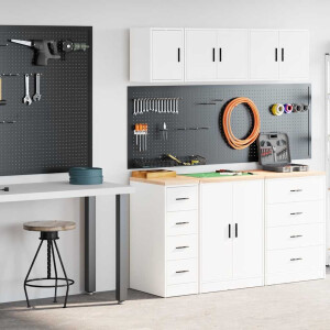 vidaXL Garagekasten 2 st spaanplaat wit