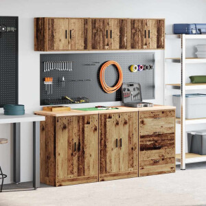 vidaXL Garagekasten 6 st bewerkt hout oud hout