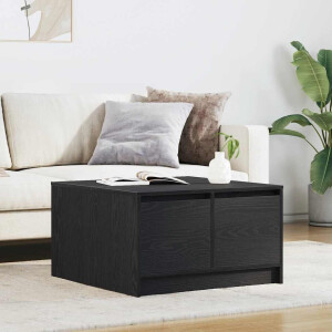 vidaXL Salontafel met lades 70,5x70x40 cm zwart eikenkleurig