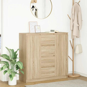 vidaXL Dressoir met lades 100,5x35x98,5 cm spaanplaat sonoma