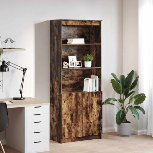 vidaXL Hoge kast 70x35x180 cm bewerkt hout gerookt eikenkleurig
