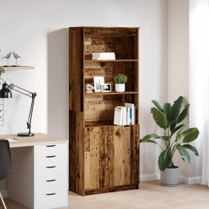 vidaXL Hoge kast 70x35x180 cm spaanplaat oud hout