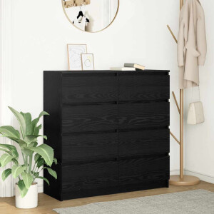vidaXL Dressoir 100x35x99 cm spaanplaat zwart eikenkleurig