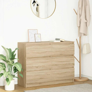 vidaXL Dressoir 100x35x76 cm bewerkt hout sonoma eikenkleurig