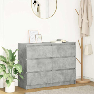 vidaXL Dressoir 100x35x76 cm spaanplaat betongrijs