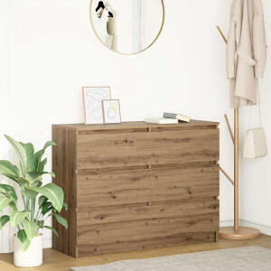 vidaXL Dressoir 100x35x76 cm spaanplaat ambachtelijk eikenkleurig