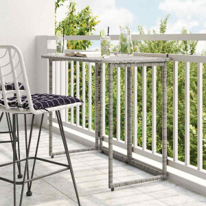 vidaXL Tuintafel inklapbaar 90x51x75 cm poly rattan grijs