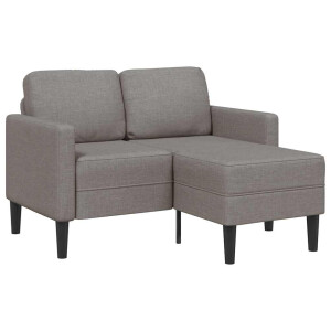 vidaXL 2-zitsbank met ligstoel L-vormig taupe 125 cm stof
