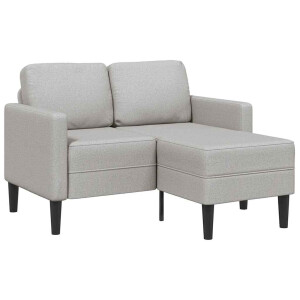 vidaXL 2-zitsbank met chaise L-vormige wolk 125 cm stof grijs