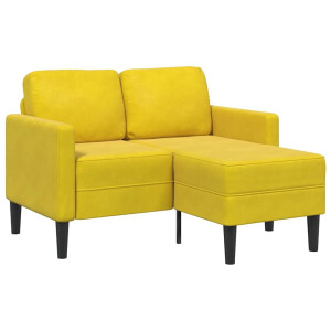 vidaXL 2-zitsbank met ligstoel L-vormig 125 cm fluweel geel