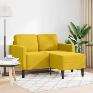vidaXL 2-zitsbank met ligstoel L-vormig 125 cm fluweel geel