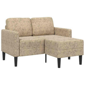 vidaXL 2-zitsbank met chaise longue L-vormig lichtgrijs 125 cm kunstleer