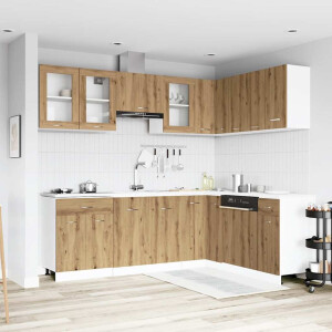 vidaXL 11-delige Keukenkastenset Lyon bewerkt hout artisanaal eiken