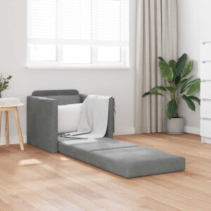 vidaXL Slaapbank Donkergrijs 74 x 77 x 81 cm Fluweel