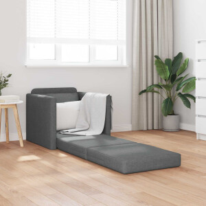 vidaXL Slaapbank 60cm Donkergrijs Stof