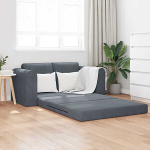 vidaXL Slaapbank Donkergrijs 148 x 71 x 83 cm Fluweel