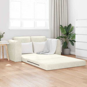 vidaXL Slaapbank Crème 148 x 71 x 83 cm Fluweel