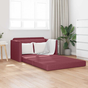 vidaXL Slaapbank 110cm Wijnrood Stof