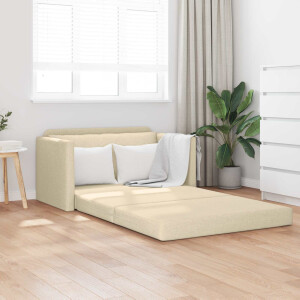 vidaXL Slaapbank 110cm Crème Stof