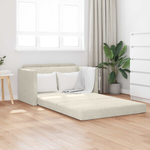vidaXL Slaapbank Crème 124 x 71 x 78 cm Fluweel