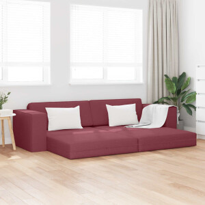 vidaXL Slaapbank Wijnrood 245 x 78 x 77 cm Stof