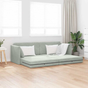 vidaXL Vloerslaapbank Lichtgrijs 213 x 70 x 77 cm Fluweel