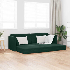 vidaXL Vloerslaapbank Donkergroen 213 x 70 x 77 cm Fluweel
