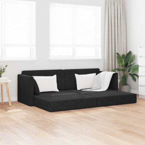 vidaXL Vloerslaapbank Zwart 213 x 70 x 77 cm Fluweel