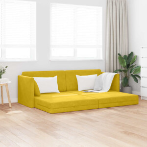 vidaXL Vloerslaapbank Geel 213 x 70 x 77 cm Fluweel