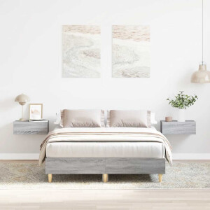 vidaXL Bedframe zonder matras 120x200 cm spaanplaat grijs sonoma
