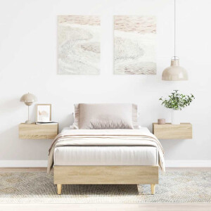 vidaXL Bedframe zonder matras 90x200 cm spaanplaat sonoma eikenkleurig