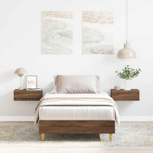 vidaXL Bedframe zonder matras 90x200 cm spaanplaat bruin eiken