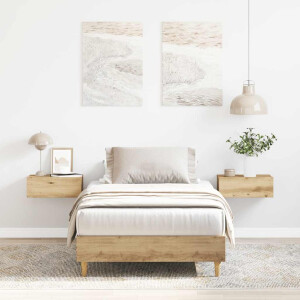 vidaXL Bedframe zonder matras 90x200 cm spaanplaat artisanaal eiken