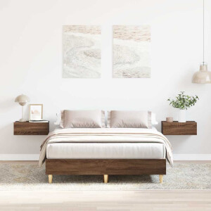 vidaXL Bedframe zonder matras 120x190 cm spaanplaat bruin eikenkleurig