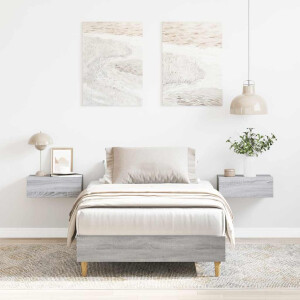 vidaXL Bedframe zonder matras 90x190 cm spaanplaat grijs Sonoma