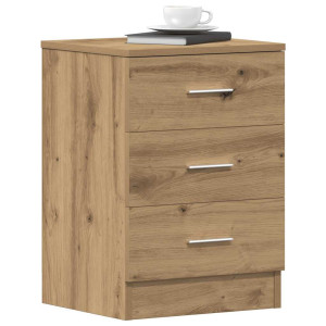 vidaXL Nachtkastje 38x35x55 cm bewerkt hout artisanaal eikenkleur