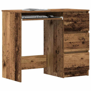 vidaXL Bureau 90x45x76 cm bewerkt hout oud houtkleurig