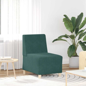 vidaXL Modulaire bankeenheid zonder armleuningen donkergroen 55 cm fluweel