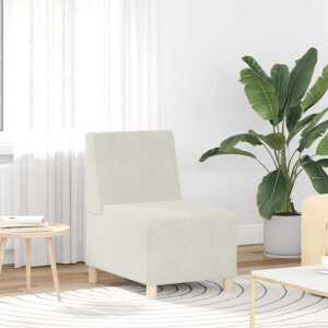 vidaXL Modulaire bank zonder armleuningen crème 55 cm fluweel