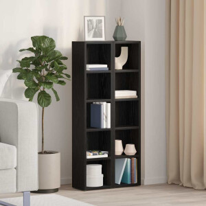 vidaXL CD-kasten 2 st 21x16x93,5 cm spaanplaat zwart eikenkleurig