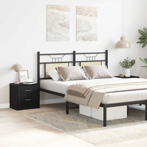 vidaXL Nachtkastjes 2 st 40x30x40 cm spaanplaat zwart eikenkleurig