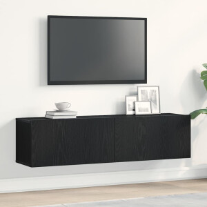 vidaXL Tv-meubel 120x30x30,5 cm spaanplaat zwart eikenkleurig