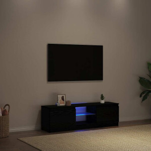 vidaXL Tv-meubel met LED 120x30x36 cm bewerkt hout zwart eiken