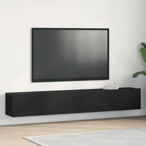 vidaXL TV-kast 2 pcs Zwart 100 x 30 x 30 cm Bewerkt hout